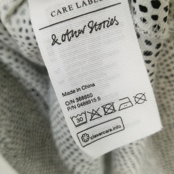 & Other Stories Cold Shoulder Knot Tie Shift Dress Polka Dot 8 Medium - Picture 6 of 7